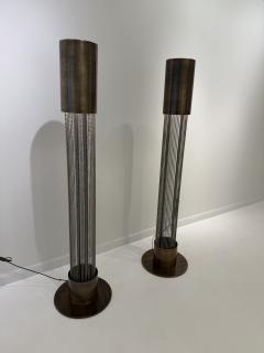 Pierre Cardin Pair of Pierre Cardin 1960s Aged Brass French Mid Century Floor Lamps - 4484402