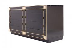 Pierre Cardin Pierre Cardin Black Lacquer and Brass Drawer Cabinet - 669193