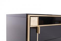 Pierre Cardin Pierre Cardin Black Lacquer and Brass Drawer Cabinet - 669197