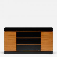 Pierre Cardin Pierre Cardin Black Lacquer and Teak Credenza 1970s - 2317424