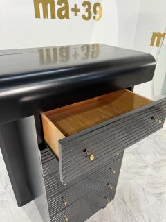 Pierre Cardin Pierre Cardin Black Lacquered Commode with Brass Details - 4300879