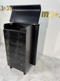 Pierre Cardin Pierre Cardin Black Lacquered Commode with Brass Details - 4300885
