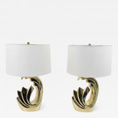 Pierre Cardin Pierre Cardin Brass Tidal Wave Lamps - 1288291