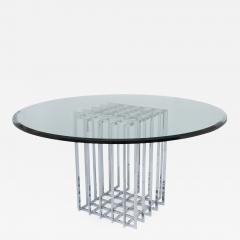 Pierre Cardin Pierre Cardin Chrome Cage Form Pedestal Dining Table - 908473