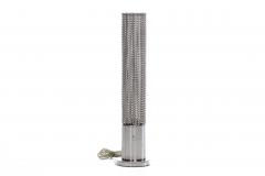 Pierre Cardin Pierre Cardin Cylindrical Stainless Steel Beaded Table Lamp c 1970s - 4507917