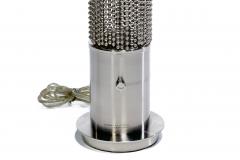 Pierre Cardin Pierre Cardin Cylindrical Stainless Steel Beaded Table Lamp c 1970s - 4507918