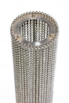 Pierre Cardin Pierre Cardin Cylindrical Stainless Steel Beaded Table Lamp c 1970s - 4507925