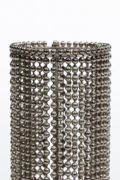 Pierre Cardin Pierre Cardin Cylindrical Stainless Steel Beaded Table Lamps c 1970s - 4349542