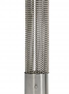 Pierre Cardin Pierre Cardin Cylindrical Stainless Steel Beaded Table Lamps c 1970s - 4349543