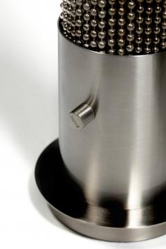 Pierre Cardin Pierre Cardin Cylindrical Stainless Steel Beaded Table Lamps c 1970s - 4349545