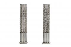 Pierre Cardin Pierre Cardin Cylindrical Stainless Steel Beaded Table Lamps c 1970s - 4349548