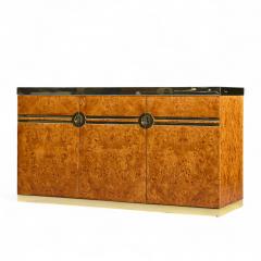 Pierre Cardin Pierre Cardin Mid Century Burlwood and Brass Credenza - 4408617