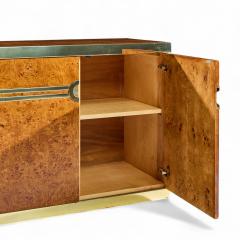 Pierre Cardin Pierre Cardin Mid Century Burlwood and Brass Credenza - 4408621
