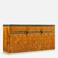 Pierre Cardin Pierre Cardin Mid Century Burlwood and Brass Credenza - 4412183