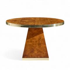Pierre Cardin Pierre Cardin Mid Century Burlwood and Brass Expanding Dining Table with 1 Leaf - 4409128