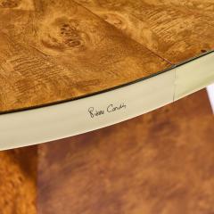 Pierre Cardin Pierre Cardin Mid Century Burlwood and Brass Expanding Dining Table with 1 Leaf - 4409132