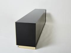 Pierre Cardin Pierre Cardin sideboard brass black lacquered shell inlays 1980s - 2998689