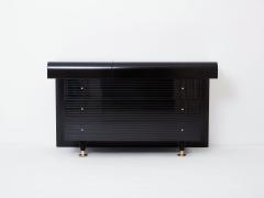 Pierre Cardin Pierre Cardin signed commode black lacquered and brass 1980s - 3255063