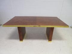 Pierre Cardin Spectacular Pierre Cardin Burled and Brass Dining Table Mid Century Modern - 1646093