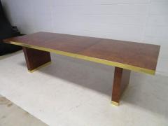 Pierre Cardin Spectacular Pierre Cardin Burled and Brass Dining Table Mid Century Modern - 1646096