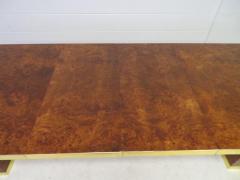Pierre Cardin Spectacular Pierre Cardin Burled and Brass Dining Table Mid Century Modern - 1646097