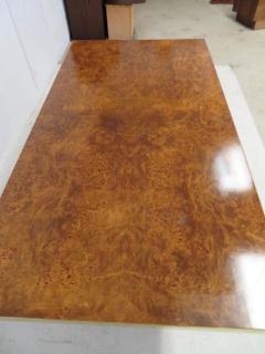 Pierre Cardin Spectacular Pierre Cardin Burled and Brass Dining Table Mid Century Modern - 1646147