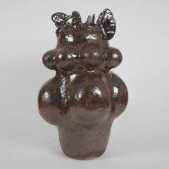 Pierre Casenove EPHESE BROWN VASE 65 High temperature glazed ceramic - 2371724