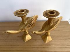 Pierre Casenove Pair of Gilt Bird Candle Holders by Pierre Casenove for Fondica France 1980s - 2176626