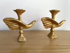 Pierre Casenove Pair of Gilt Bird Candle Holders by Pierre Casenove for Fondica France 1980s - 2176627