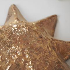 Pierre Casenove SET OF 3 GOLDEN STARS Glazed ceramic wall sculptures - 2297471