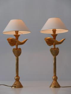 Pierre Casenove Set of Two Gilt Bronze Dove Table Lamps by Pierre Casenove for Fondica France - 1804873