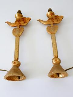 Pierre Casenove Set of Two Gilt Bronze Dove Table Lamps by Pierre Casenove for Fondica France - 1804876