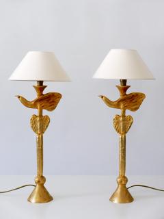 Pierre Casenove Set of Two Gilt Bronze Dove Table Lamps by Pierre Casenove for Fondica France - 1804877