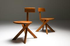 Pierre Chapo Chapo S34 Dining Chairs in Solid Elm 1960s - 1691726