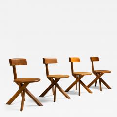 Pierre Chapo Chapo S34 Dining Chairs in Solid Elm 1960s - 1695051