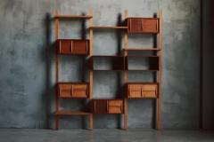 Pierre Chapo Mid century Modern Wall Unit in the Style of Charlotte Perriand France 1970s - 3896828