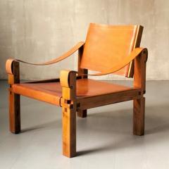 Pierre Chapo PAIR OF S10X SAHARA Elm and leather armchairs - 3457403