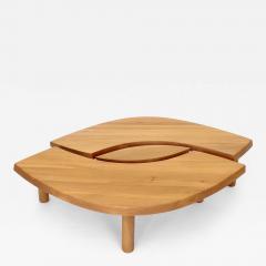 Pierre Chapo PIERRE CHAPO FRENCH ELM WOOD COFFEE TABLE MODEL T22 OFTEN NAMED EYE TABLE - 4379394