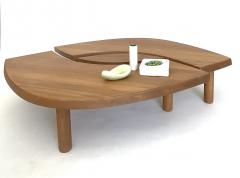 Pierre Chapo PIERRE CHAPO FRENCH ELM WOOD COFFEE TABLE MODEL T22 OFTEN NAMED EYE TABLE - 4688009