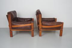 Pierre Chapo Pair of Leather Club Chairs by Pierre Chapo - 259594