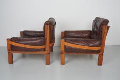 Pierre Chapo Pair of Leather Club Chairs by Pierre Chapo - 259598