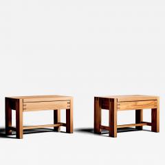 Pierre Chapo Pair of Pierre Chapo T07 Bedside Tables in elm wood by Chapo Creations - 4395986