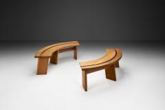Pierre Chapo Pair of S38A Benches in Solid Elm by Pierre Chapo France 1970s - 4184694