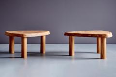 Pierre Chapo Pair of T23 A Arrondie Basse Side Tables in Elm by Pierre Chapo - 4395568