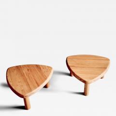 Pierre Chapo Pair of T23 A Arrondie Basse Side Tables in Elm by Pierre Chapo - 4395992