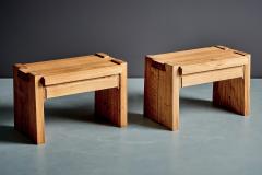 Pierre Chapo Pair of T38 Bedside Tables in oak by Pierre Chapo - 4613772