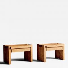 Pierre Chapo Pair of T38 Bedside Tables in oak by Pierre Chapo - 4614460