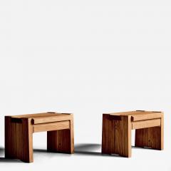 Pierre Chapo Pair of T38 Bedside Tables in oak by Pierre Chapo - 4789917