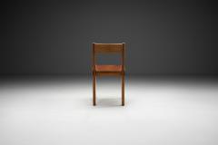 Pierre Chapo Pierre Chapo Model S24 Elm and Leather Chair France ca 1960s - 4216518