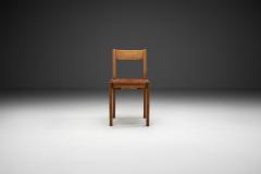 Pierre Chapo Pierre Chapo Model S24 Elm and Leather Chair France ca 1960s - 4216521